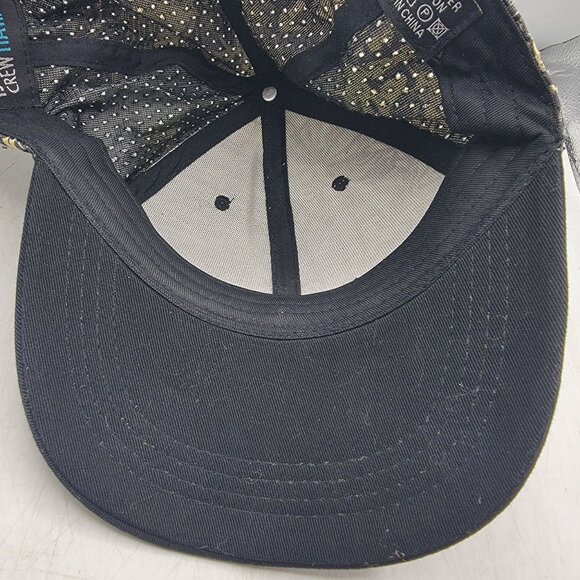 Island Crew Hawaii Adults Snapback Cap With Hawaiian Print Black Visor - Picture 8 of 10